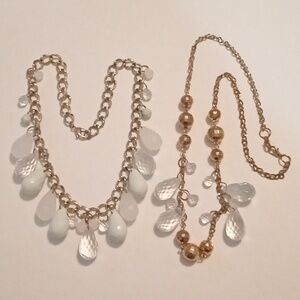 #1160.  2 Piece Assorted Clear Acrylic, Necklace Bundle
